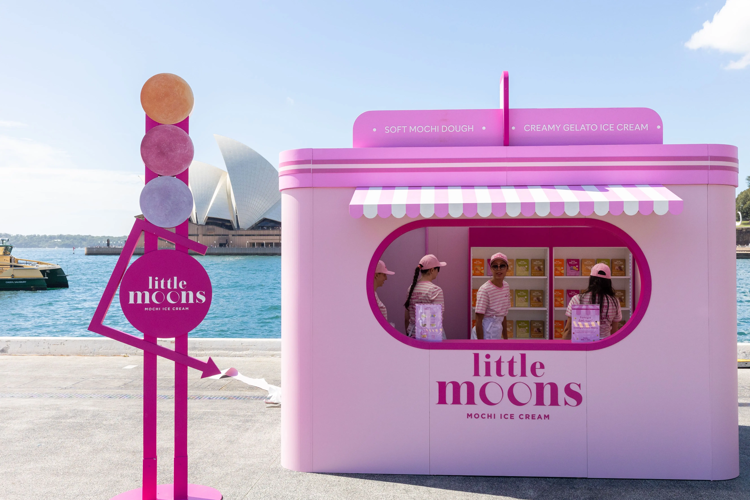 Little Moons mochi ice cream pop-up by the Sydney Opera House featured staff giving away free mochi ice cream to celebrate the brand's launch in Australia, executed by History Will Be Kind.